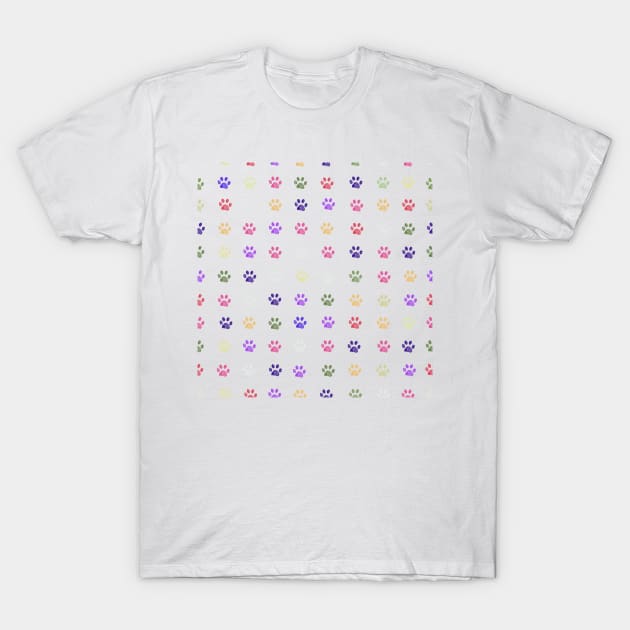 Colorful doodle paw prints T-Shirt by GULSENGUNEL